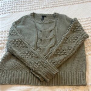Women's Green Cable Knit Sweater